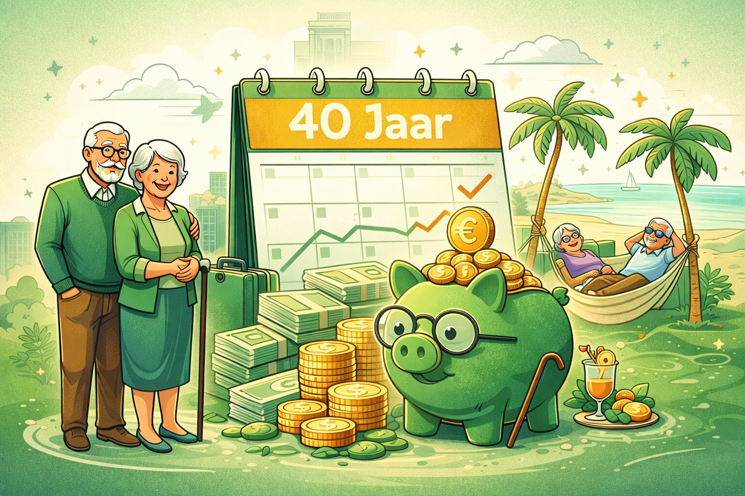 hoeveel pensioen krijg je na 40 jaar werken